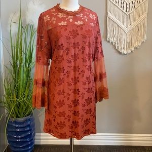 Rust lace dress